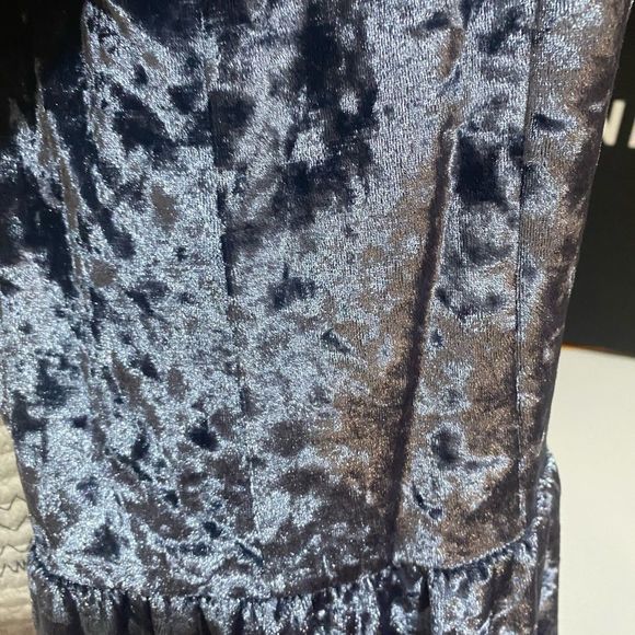 Snap blue velvet pantsuit - Picture 5 of 7